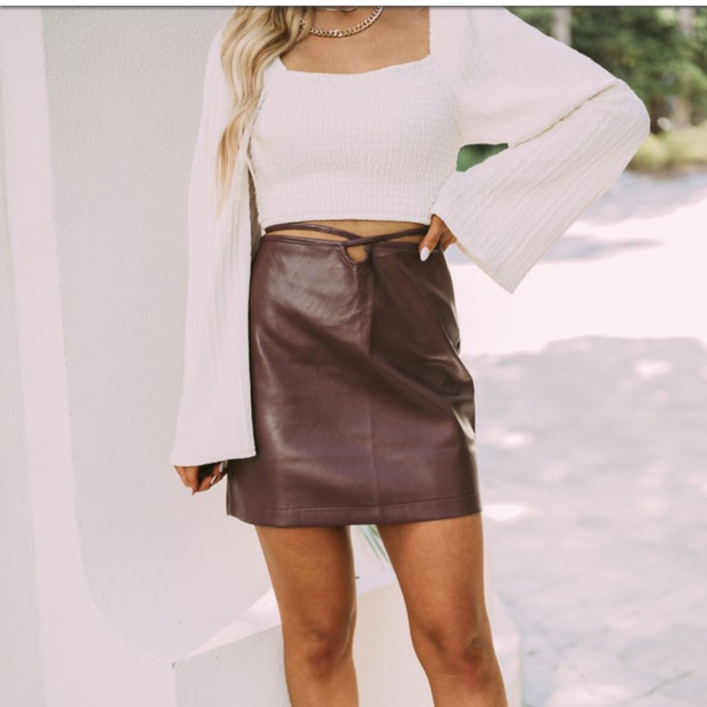 Leather Brown Skirt